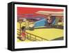 Children's Good-Bye At Airport-null-Framed Stretched Canvas