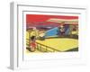 Children's Good-Bye At Airport-null-Framed Art Print