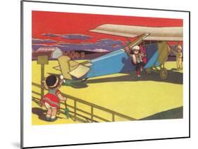Children's Good-Bye At Airport-null-Mounted Art Print