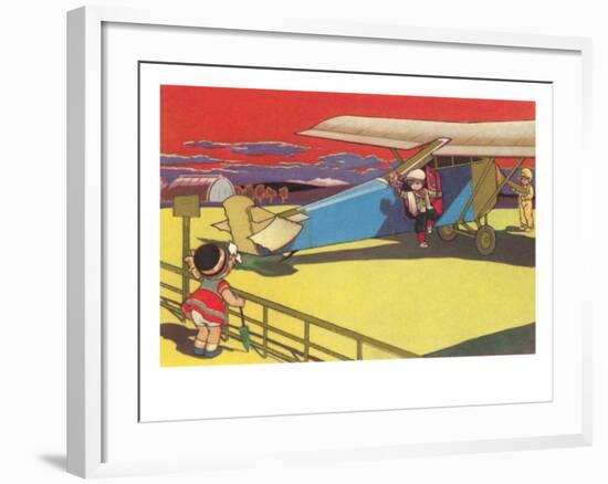 Children's Good-Bye At Airport-null-Framed Art Print