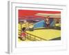 Children's Good-Bye At Airport-null-Framed Art Print