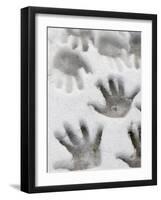 Children's Handprints in a Spring Snow-John Nordell-Framed Photographic Print