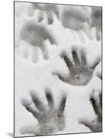 Children's Handprints in a Spring Snow-John Nordell-Mounted Photographic Print