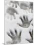 Children's Handprints in a Spring Snow-John Nordell-Mounted Photographic Print