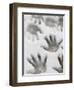 Children's Handprints in a Spring Snow-John Nordell-Framed Premium Photographic Print