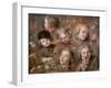 Children's Heads and Flowers-Nicolas-bernard Lepicie-Framed Giclee Print