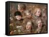 Children's Heads and Flowers-Nicolas-bernard Lepicie-Framed Stretched Canvas
