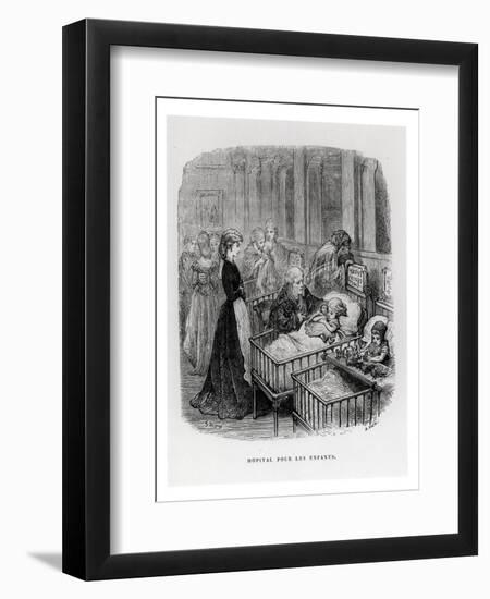 Children's Hospital, from "London: a Pilgrimage" by William Blanchard Jerrold (1826-84)-Gustave Doré-Framed Giclee Print