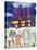 Children's Painting of Poble Sec Power Station on a Street Wall-null-Stretched Canvas