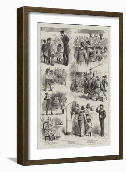 Children's Party on Board HMS Leander, at Yokohama, Japan-Godefroy Durand-Framed Giclee Print