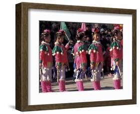 Children's Performance Celebrating Chinese New Year, Beijing, China-Keren Su-Framed Photographic Print