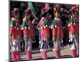 Children's Performance Celebrating Chinese New Year, Beijing, China-Keren Su-Mounted Photographic Print