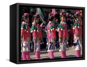 Children's Performance Celebrating Chinese New Year, Beijing, China-Keren Su-Framed Stretched Canvas