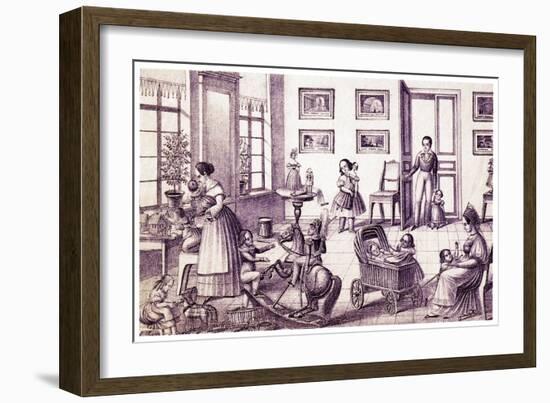 Children's Room, Early 19th C-P. Vdovichev-Framed Giclee Print