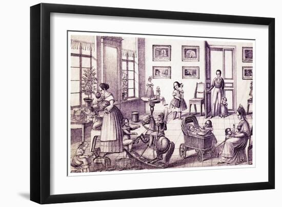 Children's Room, Early 19th C-P. Vdovichev-Framed Giclee Print