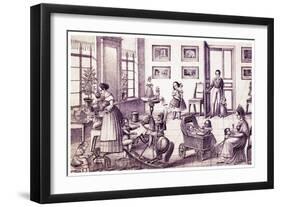Children's Room, Early 19th C-P. Vdovichev-Framed Giclee Print