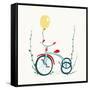 Children's Tricycle Drawing. Childish Tricycle Illustration with Balloon. Vector Eps8.-Popmarleo-Framed Stretched Canvas