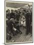 Children's Tug of War on a Homeward-Bound Troopship, Boys Versus Girls-Robert Barnes-Mounted Giclee Print