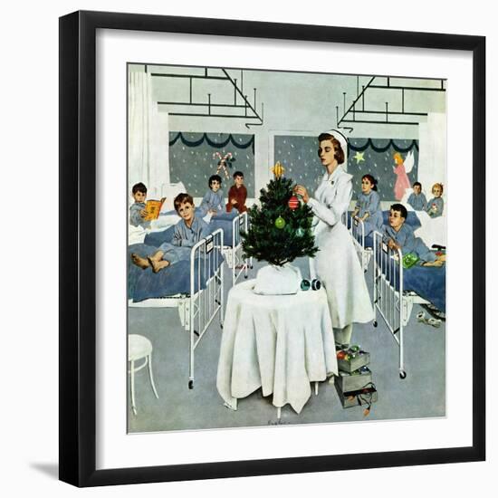 "Children's Ward at Christmas", December 25, 1954-George Hughes-Framed Giclee Print