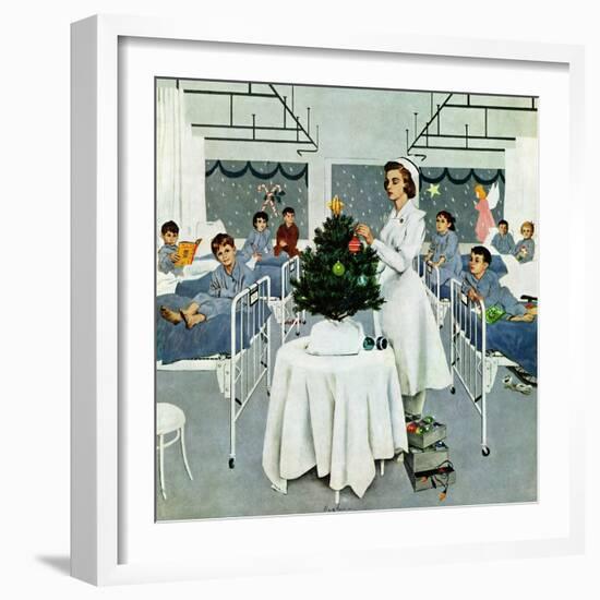 "Children's Ward at Christmas", December 25, 1954-George Hughes-Framed Giclee Print