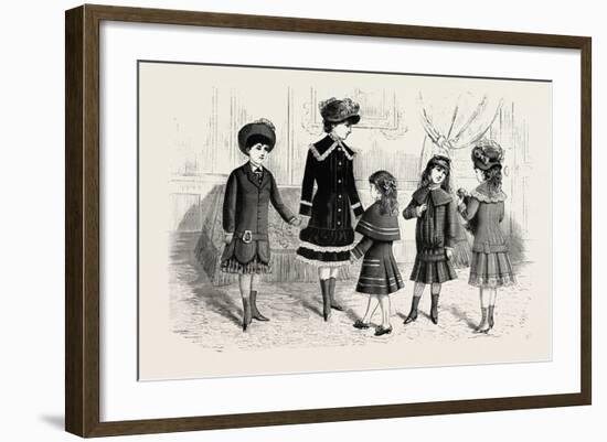 Children's Winter Costumes, Fashion, 1882-null-Framed Giclee Print