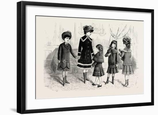 Children's Winter Costumes, Fashion, 1882-null-Framed Giclee Print