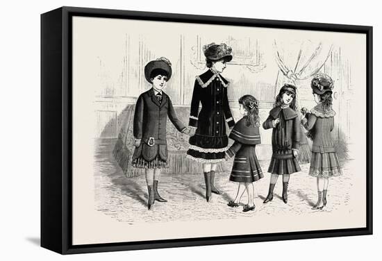 Children's Winter Costumes, Fashion, 1882-null-Framed Stretched Canvas