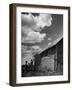 Children Searching the Sky Looking for Rain Clouds Outside Farmhouse During Drought in the Midwest-Margaret Bourke-White-Framed Photographic Print