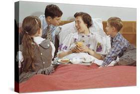 Children Serving Mother Breakfast in Bed-William P. Gottlieb-Stretched Canvas