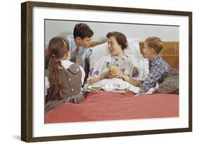 Children Serving Mother Breakfast in Bed-William P. Gottlieb-Framed Photographic Print