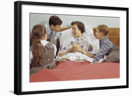 Children Serving Mother Breakfast in Bed-William P. Gottlieb-Framed Photographic Print