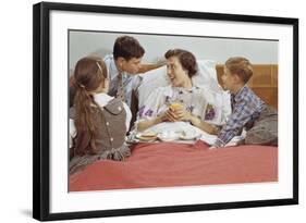 Children Serving Mother Breakfast in Bed-William P. Gottlieb-Framed Photographic Print