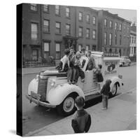 Children Sit on the Ice Cream Truck in Brooklyn-Ralph Morse-Stretched Canvas