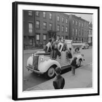 Children Sit on the Ice Cream Truck in Brooklyn-Ralph Morse-Framed Photographic Print