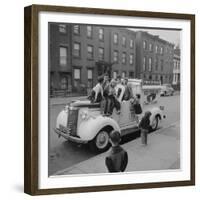 Children Sit on the Ice Cream Truck in Brooklyn-Ralph Morse-Framed Photographic Print