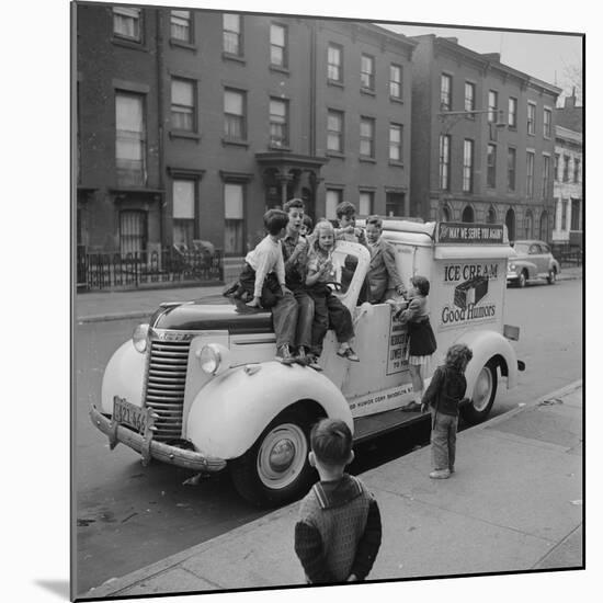 Children Sit on the Ice Cream Truck in Brooklyn-Ralph Morse-Mounted Photographic Print