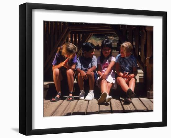 Children Sitting in Playground-Mark Gibson-Framed Premium Photographic Print