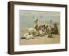 Children Sitting on the Beach Listening to Stories-null-Framed Photographic Print