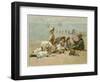 Children Sitting on the Beach Listening to Stories-null-Framed Photographic Print