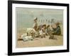 Children Sitting on the Beach Listening to Stories-A.w. Rossi-Framed Photographic Print