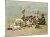 Children Sitting on the Beach Listening to Stories-A.w. Rossi-Mounted Photographic Print