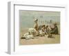 Children Sitting on the Beach Listening to Stories-A.w. Rossi-Framed Photographic Print