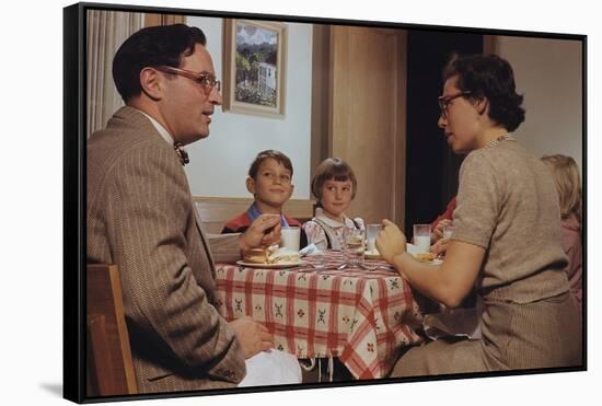 Children Sitting Quietly While Parents Talk-William P. Gottlieb-Framed Stretched Canvas