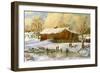 Children Skating at the Pond Behind the Barn-Jack Wemp-Framed Giclee Print