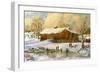 Children Skating at the Pond Behind the Barn-Jack Wemp-Framed Giclee Print