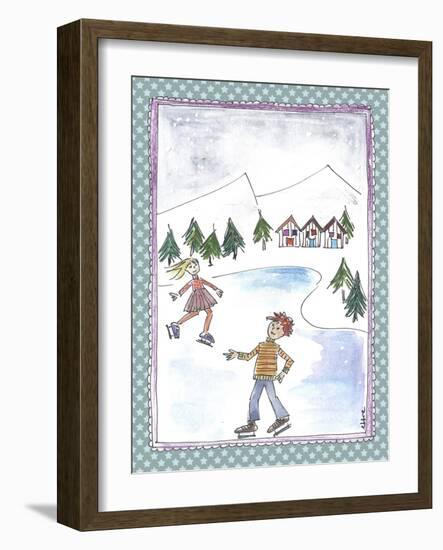 Children Skating-Effie Zafiropoulou-Framed Giclee Print