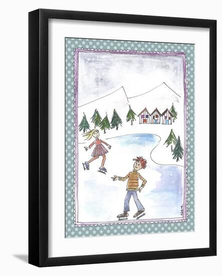 Children Skating-Effie Zafiropoulou-Framed Giclee Print