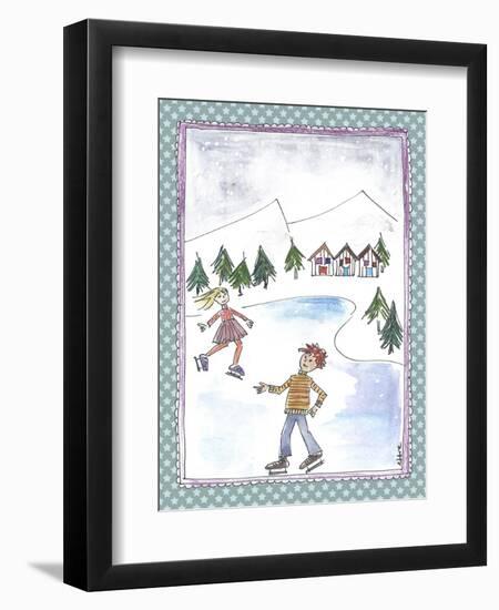 Children Skating-Effie Zafiropoulou-Framed Premium Giclee Print