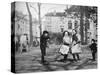 Children Skipping in the Grand Place, Bruges, Belgium, 1922-FC Davis-Stretched Canvas