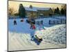 Children Sledging, Monyash, Derbyshire-Andrew Macara-Mounted Giclee Print